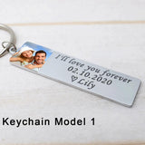 Personalized Photo Keychains Keychain with Picture Anniversary Keyring Gift
