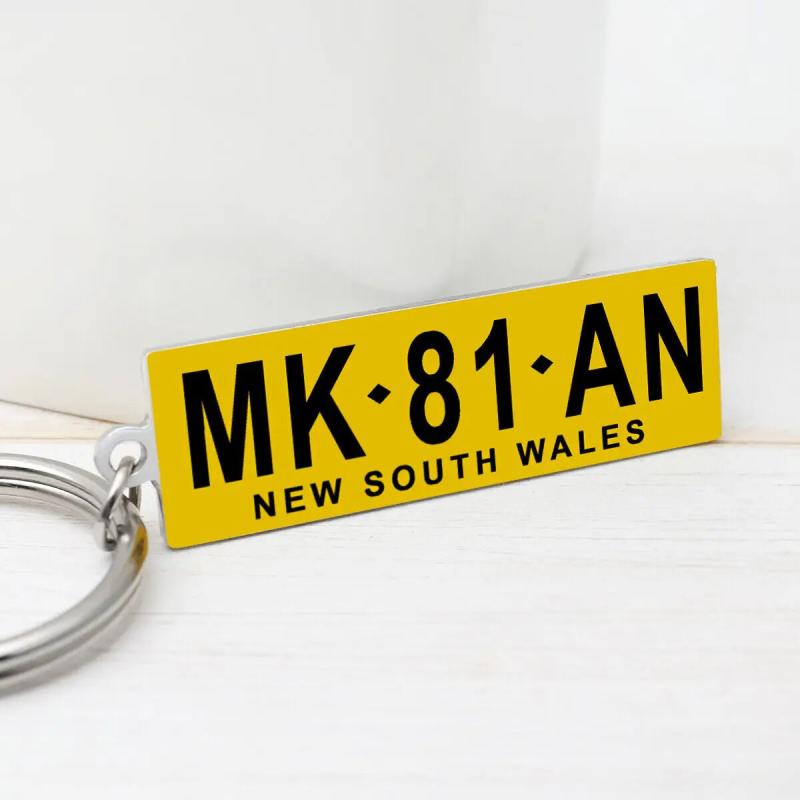 Personalized Car Plate Keychain Driver Gift Anti-lost Keyring