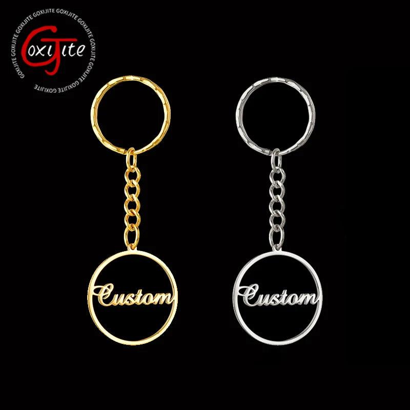 Custom Round Pendant Keychain - Personalized Key Chain Gift