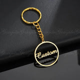 Custom Round Pendant Keychain - Personalized Key Chain Gift