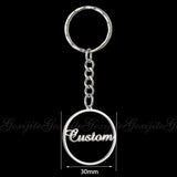 Custom Round Pendant Keychain - Personalized Key Chain Gift