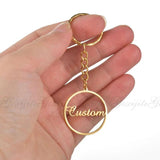 Custom Round Pendant Keychain - Personalized Key Chain Gift
