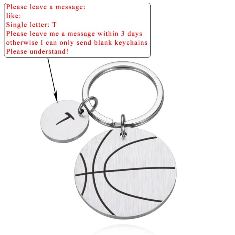 Basketball Keychain Birthday Gift Single Letter Keyring Boyfriend Key Holder