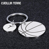 Basketball Keychain Birthday Gift Single Letter Keyring Boyfriend Key Holder