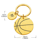 Basketball Keychain Birthday Gift Single Letter Keyring Boyfriend Key Holder
