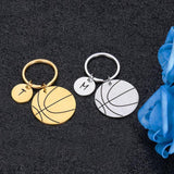 Basketball Keychain Birthday Gift Single Letter Keyring Boyfriend Key Holder