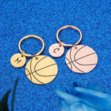 Basketball Keychain Birthday Gift Single Letter Keyring Boyfriend Key Holder