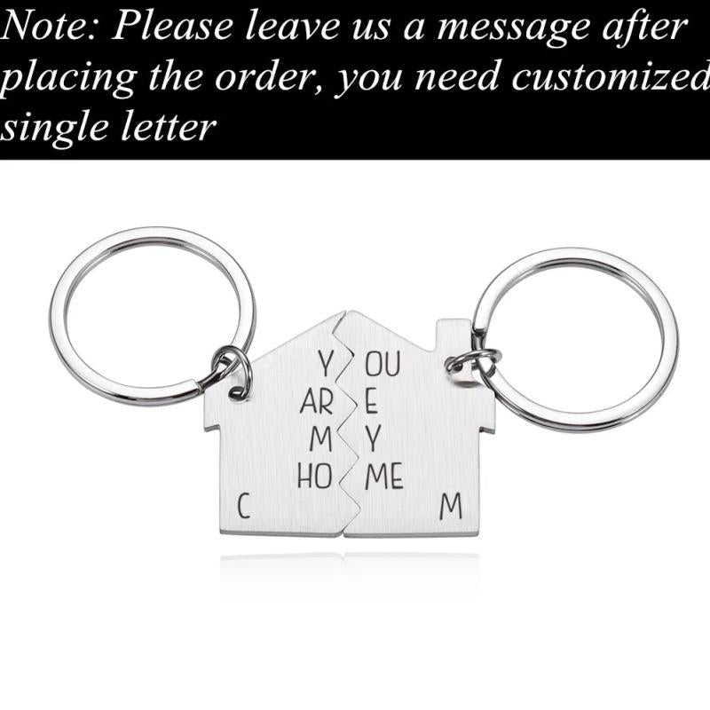 Personalized Couple Keychain Husband Wife Boyfriend Girlfriend Valentines Charms