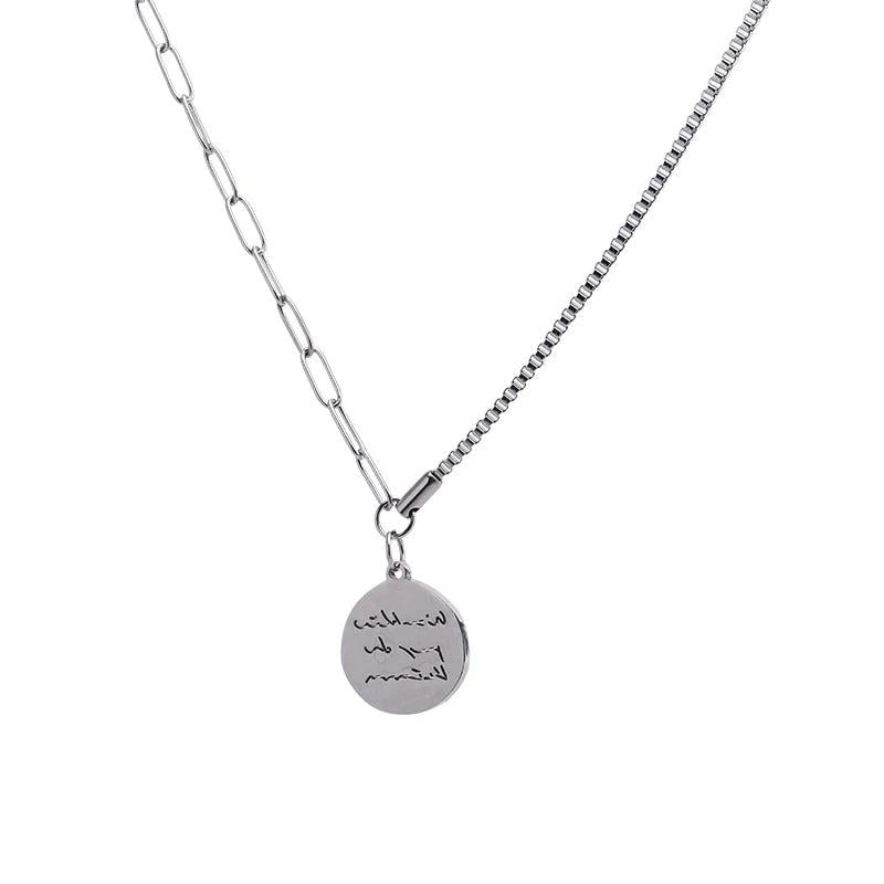 925 Silver Geometric Letters Pendant Chokers Necklace for Women