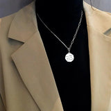 925 Silver Geometric Letters Pendant Chokers Necklace for Women