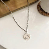 925 Silver Geometric Letters Pendant Chokers Necklace for Women