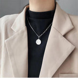 925 Silver Geometric Letters Pendant Chokers Necklace for Women
