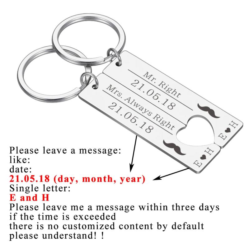 Love Couples Keychains Women's Car Keys Rings