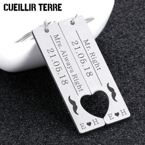 Love Couples Keychains Women's Car Keys Rings