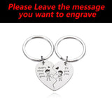 2PCS Couple Keychain Initials Keyrings for Him