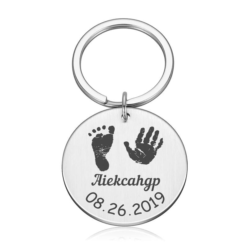Personalized Baby Key Chain with Name & Date of Birth - Mom Gift