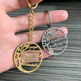 Family Tree Keychain Personalized Names Mum Dad Gift