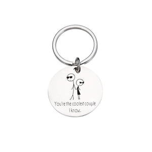 Creative Couple Keychain Coolest Couple Keyring Women Girl Key Chain
