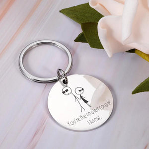 Creative Couple Keychain Coolest Couple Keyring Women Girl Key Chain