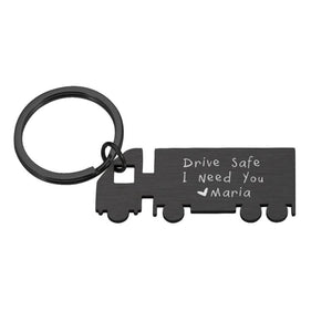 Personalized Drive Safe Keyring Metal Gift KeyChain Charm Unisex Accessories
