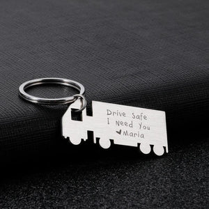 Personalized Drive Safe Keyring Metal Gift KeyChain Charm Unisex Accessories