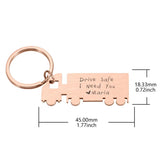 Personalized Drive Safe Keyring Metal Gift KeyChain Charm Unisex Accessories