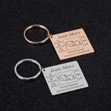 Baby Keychain Personalized Name Date Birth Weight for Newborn Boys Girls