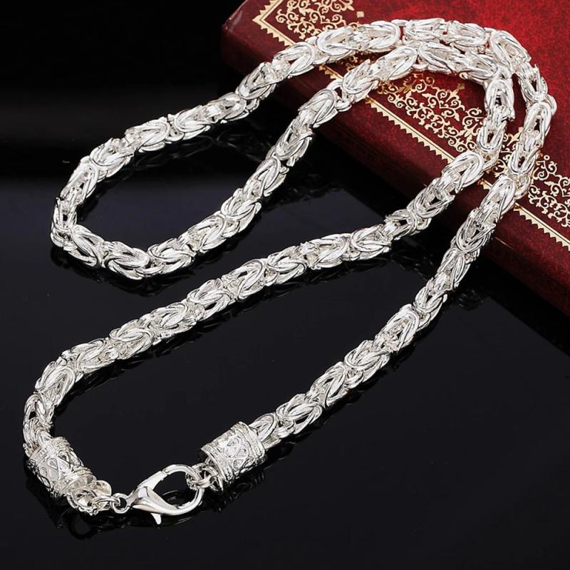 925 Silver 20 Inch 5mm Faucet Chain Necklace Wedding Engagement Party Jewelry