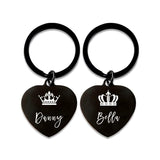 Couples Name Engraved Valentines Keyring Keychain