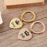 Couples Name Engraved Valentines Keyring Keychain