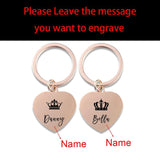 Couples Name Engraved Valentines Keyring Keychain