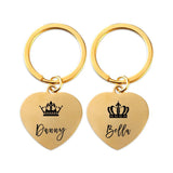 Couples Name Engraved Valentines Keyring Keychain