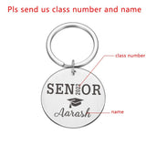 Personalized Senior Keychains Name Engraved Graduation Gift