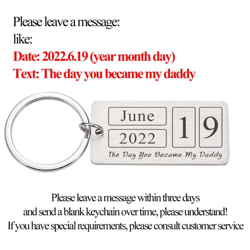 Personalized Name Text Keychain Laser Engraved Stainless Steel Gift for Dad