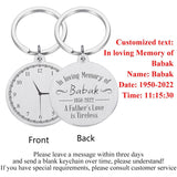 Memorial Keychain For The Deceased Clock Keyring Gift