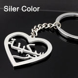 Arabic Heart Key Chain for Couples Personalized Arabic Name Jewelry Gift