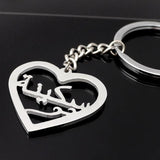 Arabic Heart Key Chain for Couples Personalized Arabic Name Jewelry Gift