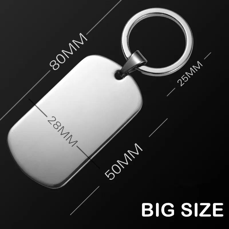 Custom Metal Card Key Chain Personalized Key Ring Engraving Both Sides
