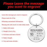 Personalized Baby Keychain Name Date Weight Gift for Newborn Boys Girls