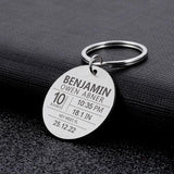 Personalized Baby Keychain Name Date Weight Gift for Newborn Boys Girls