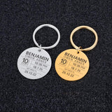 Personalized Baby Keychain Name Date Weight Gift for Newborn Boys Girls