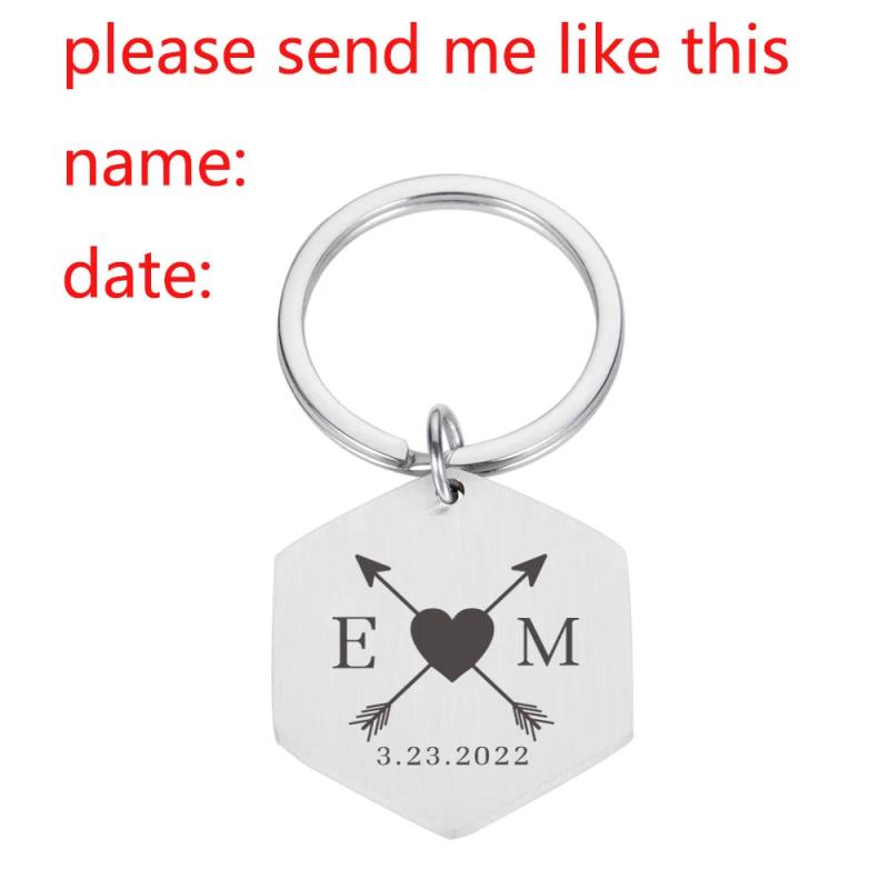 Romantic Couples Keychain Stainless Steel Keyring