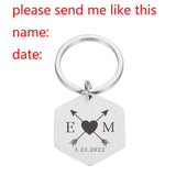 Romantic Couples Keychain Stainless Steel Keyring