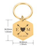 Romantic Couples Keychain Stainless Steel Keyring