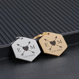 Romantic Couples Keychain Stainless Steel Keyring