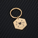 Romantic Couples Keychain Stainless Steel Keyring