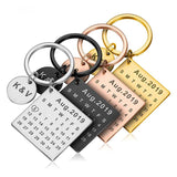Personalized Calendar Keychain Engrave Keyring Date Gift for Him