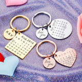 Personalized Calendar Keychain Engrave Keyring Date Gift for Him