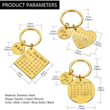 Personalized Calendar Keychain Engrave Keyring Date Gift for Him