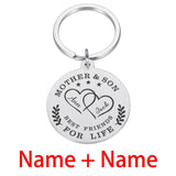 Mother's Love Heart Shape Engraved Letters Keychain Gift